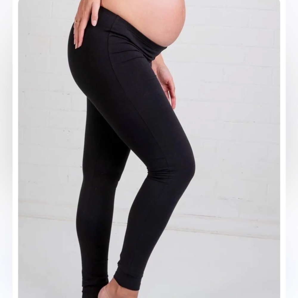 🇵🇹 ISABELLA OLIVER Maternity Leggings Black Full Length Under Bump Sustainable